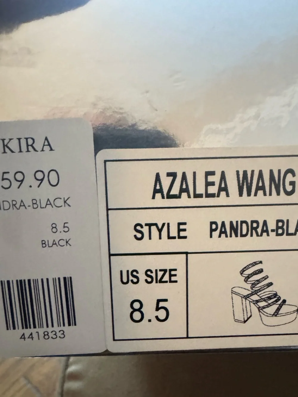 Azalea Wang Pandra Black Rhinestone Spiral Platform Heels Size 8.5 NWT